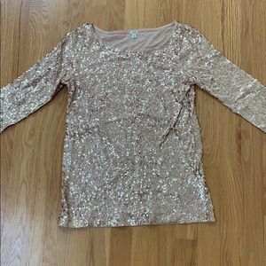 J. Crew Gold Sequin Top